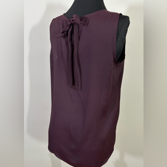 Loft sz sm top silky feel sleeveless, Front is a raspberry and remainder is brn - Picture 2 of 10